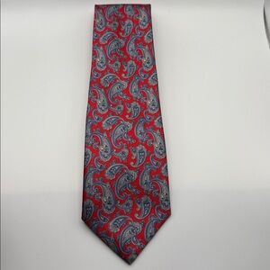 VINTAGE 1970'S-1980'S RED KETCH LABEL TIE PAISLEY, OFFICE, FORMAL